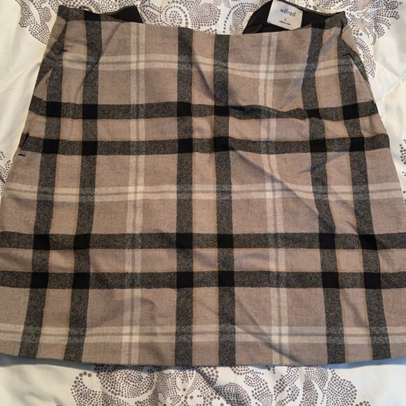 Wilfred Wool Blend Plaid Skirt - Picture 3 of 6